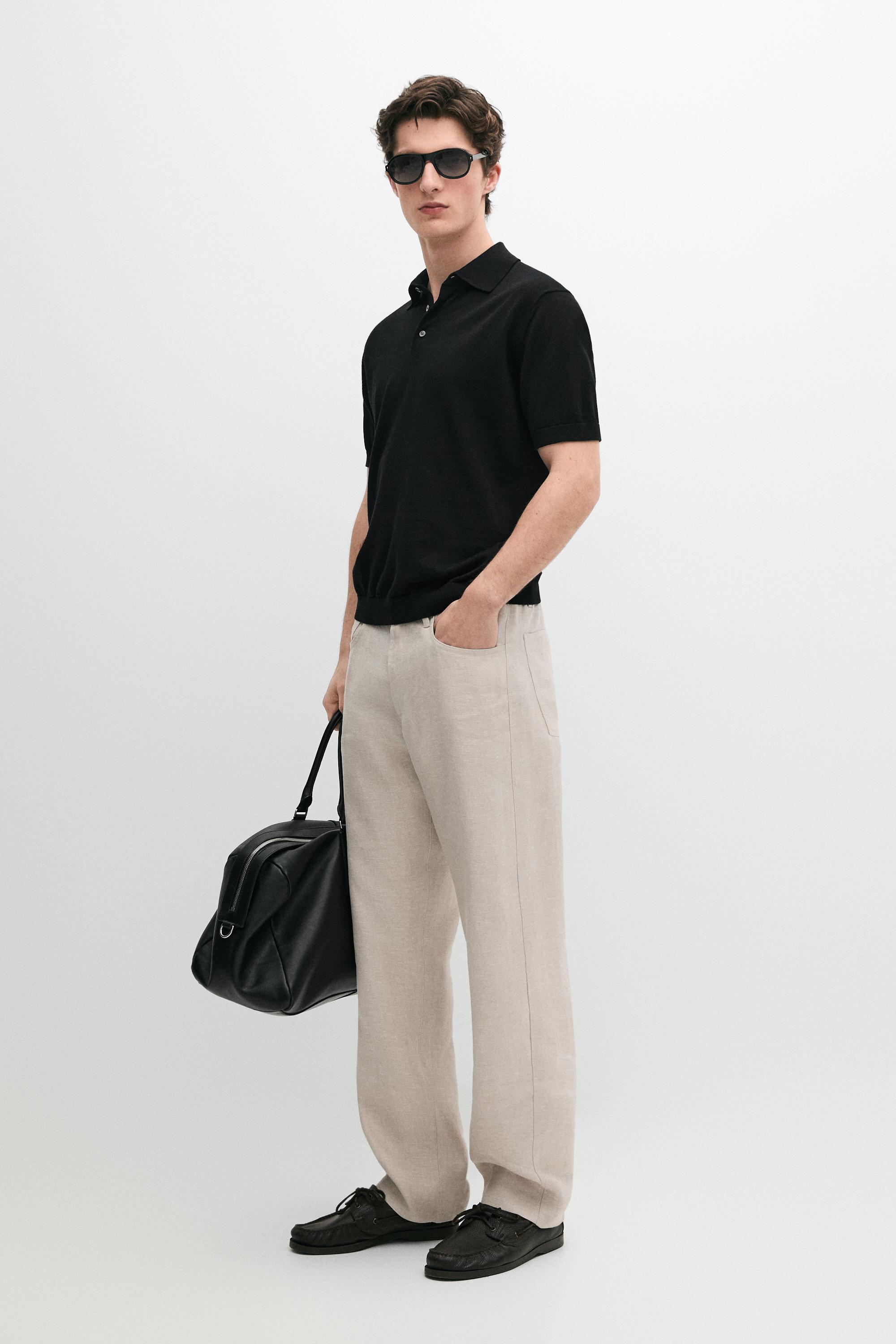 Wide-leg linen trousers